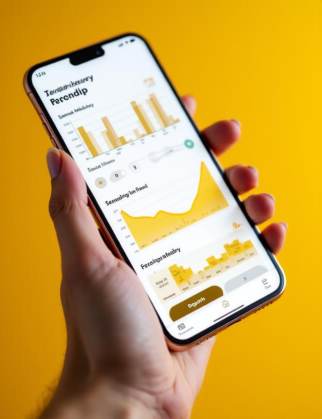 Dashboard of banking app on a smartphone